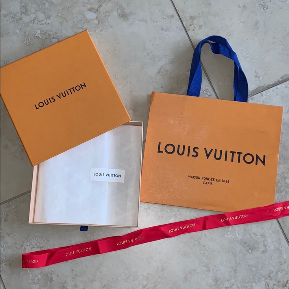 Louis Vuitton box and bag and ribbon